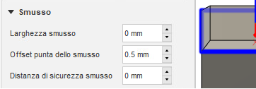 Settings for when the chamfer is modeled
