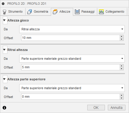 2d profile dialog heights tab - waterjet