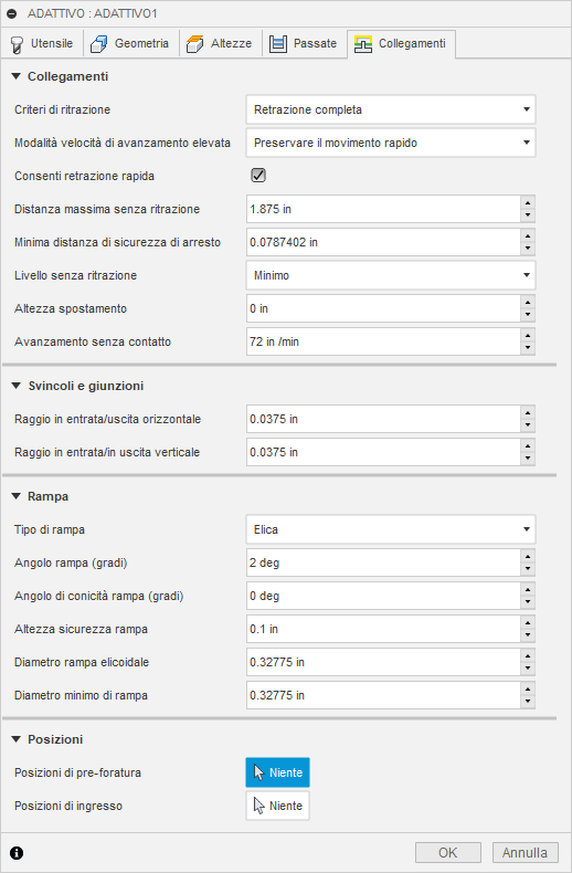 3d adaptive clearing dialog linking tab