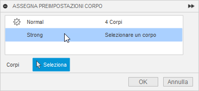 assign body presets dialog