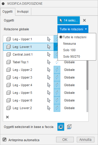 advanced arrange dialog