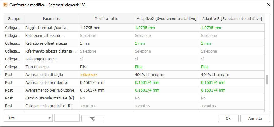 compare and edit dialog