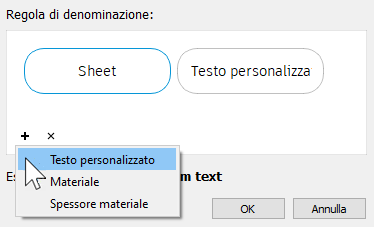 Edit naming rule dialog