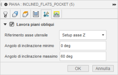 Machine inclined flat dialogs