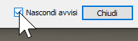 Clicking hide warnings checkbox in the warnings or errors dialog