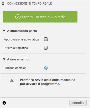 live connection dialog