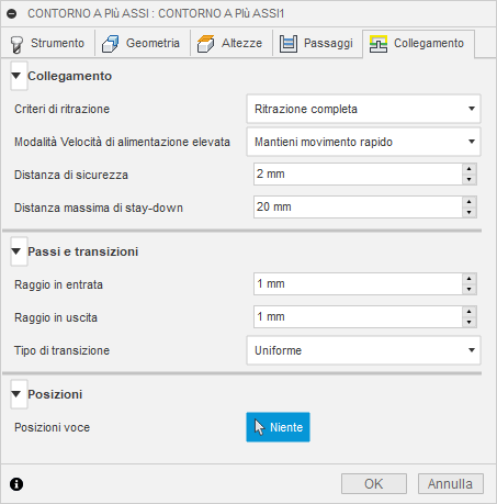 multi-axis contour dialog - linking tab