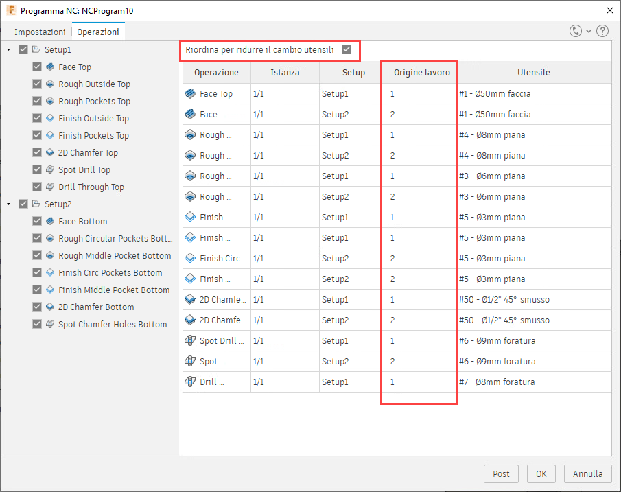 nc program - minimize tool changes