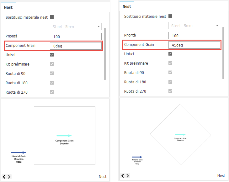 component sources nest grain direction preview