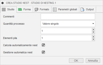 create nest study dialog