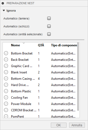 nest preparation dialog