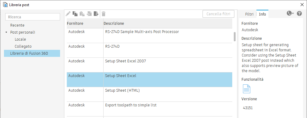 options for posting to Excel