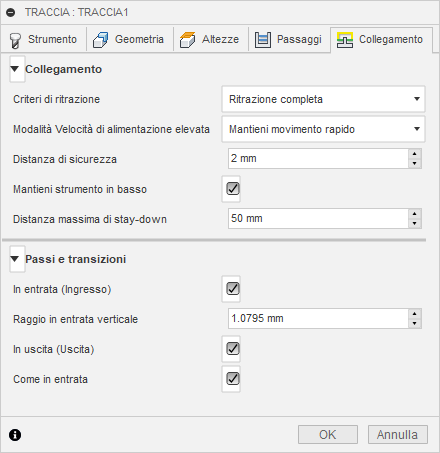 2d trace dialog linking tab