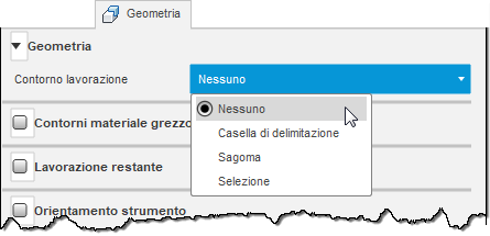 machining boundary dialog section