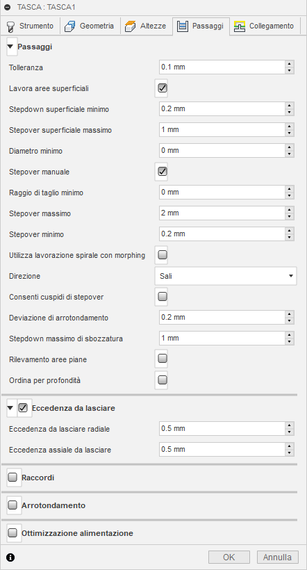 3d pocket clearing dialog passes tab