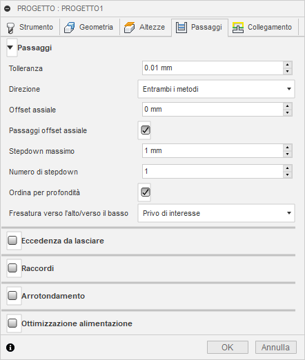 3d projection dialog passes tab