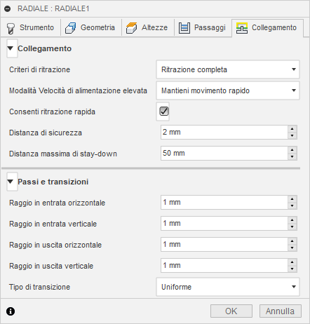 3d radial finishing dialog linking tab