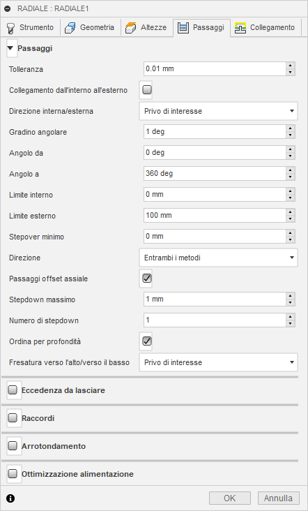3d radial finishing dialog passes tab