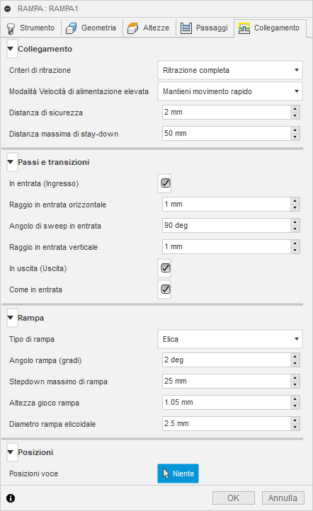 3d ramp finishing dialog linking tab