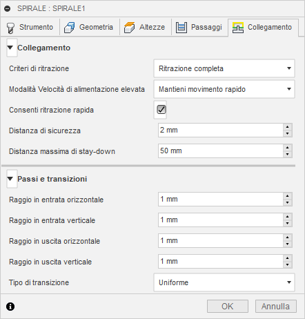 3d spiral finishing dialog linking tab