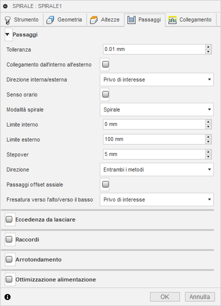 3d spiral finishing dialog passes tab