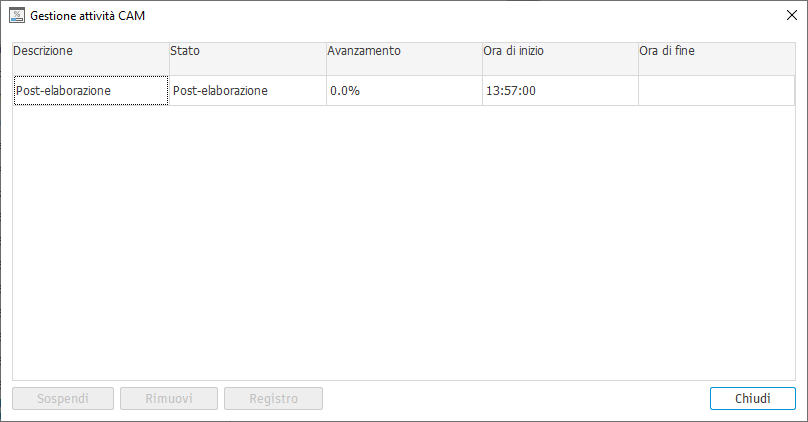task manager dialog - processing status