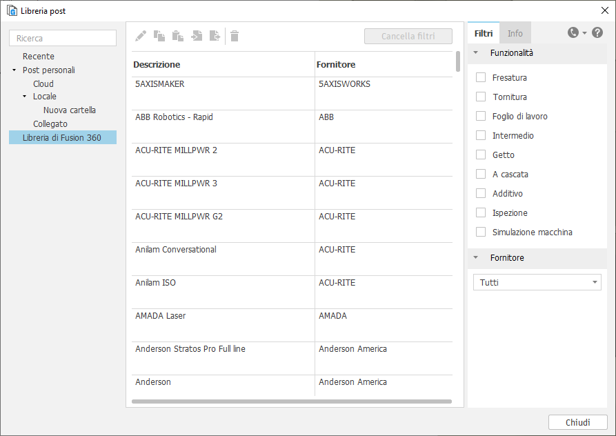 post processor library - areas