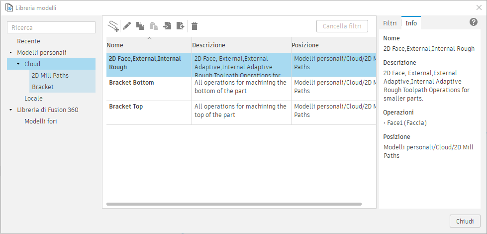 template library dialog