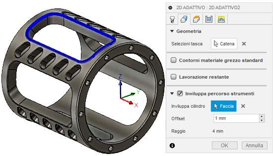 4th axis edge selection and offset