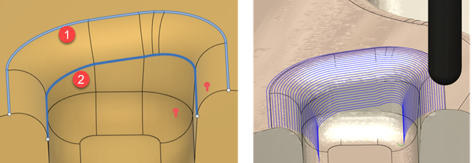 blend toolpath - top curve selected first