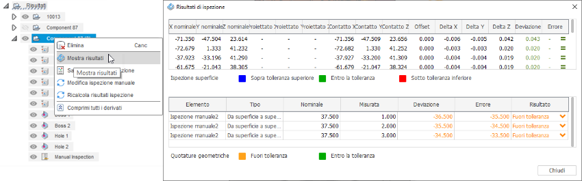 inspection results window
