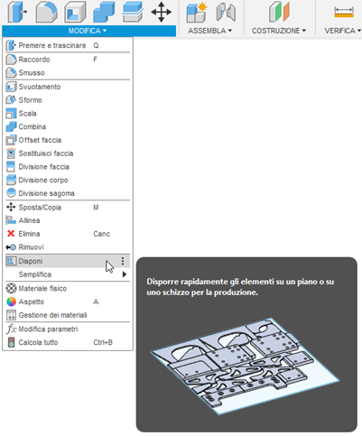 Arrange from solid tab