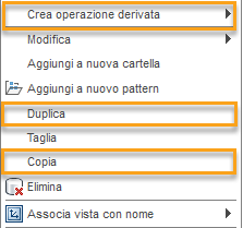 right mouse button menu when clicking on any toolpath that shows duplicate and copy and derived operations