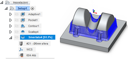 partially generated scallop toolpath preview