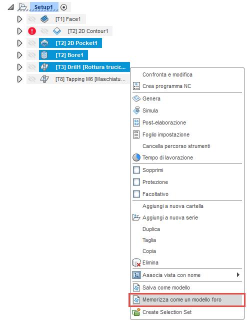 actions menu - store as hole template