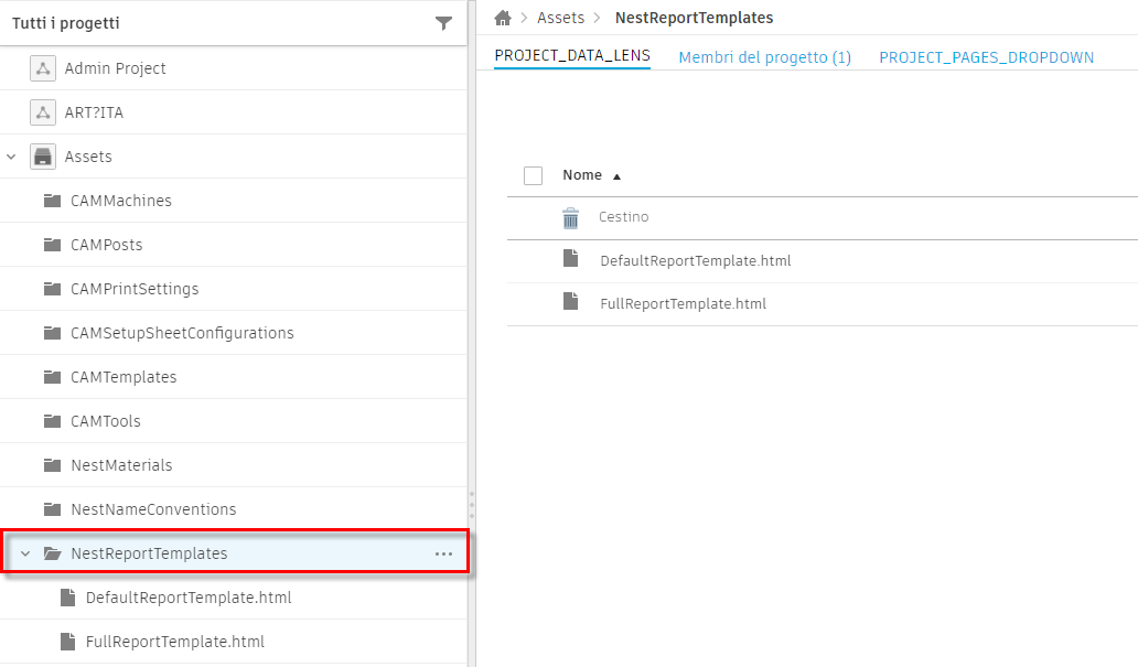 Navigating to NestReportTemplates folder