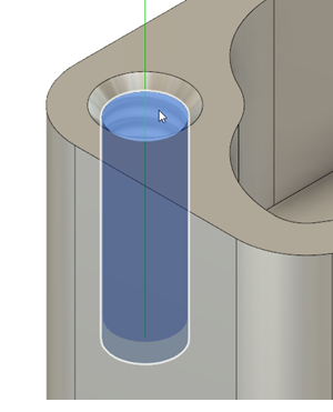 Drill toolpath applied at four holes