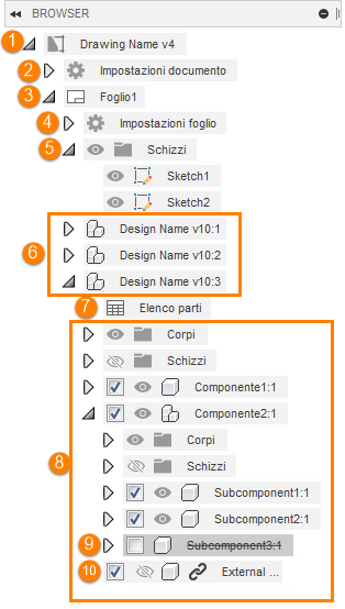 drawing view browser menu