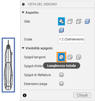 edit bottom projected view