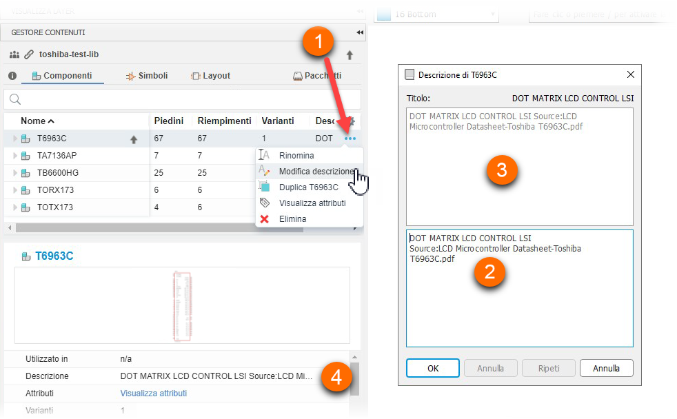 Library component description