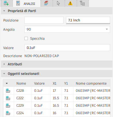 Y values of components