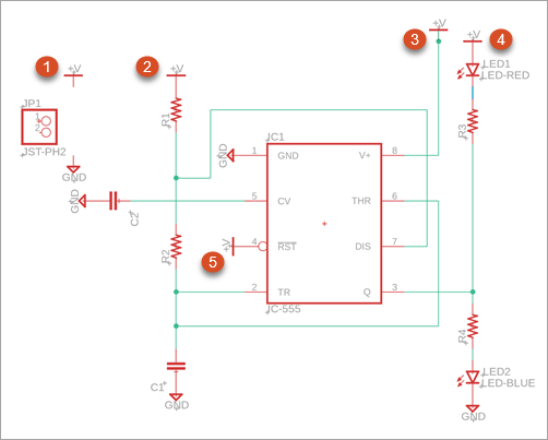 Voltage symbol positions