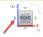 ViewCube front-left arrow