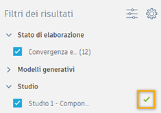 outcome filters dialog - study status