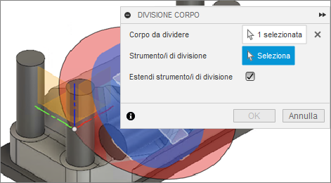 split body dialog - split center cylinder
