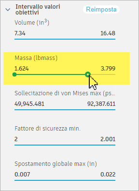 change the mass range