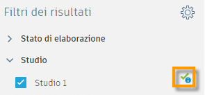 outcome filters dialog - study status