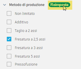 outcome filters - reset filters