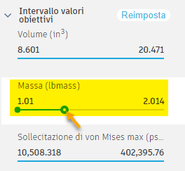 objective ranges dialog - mass range