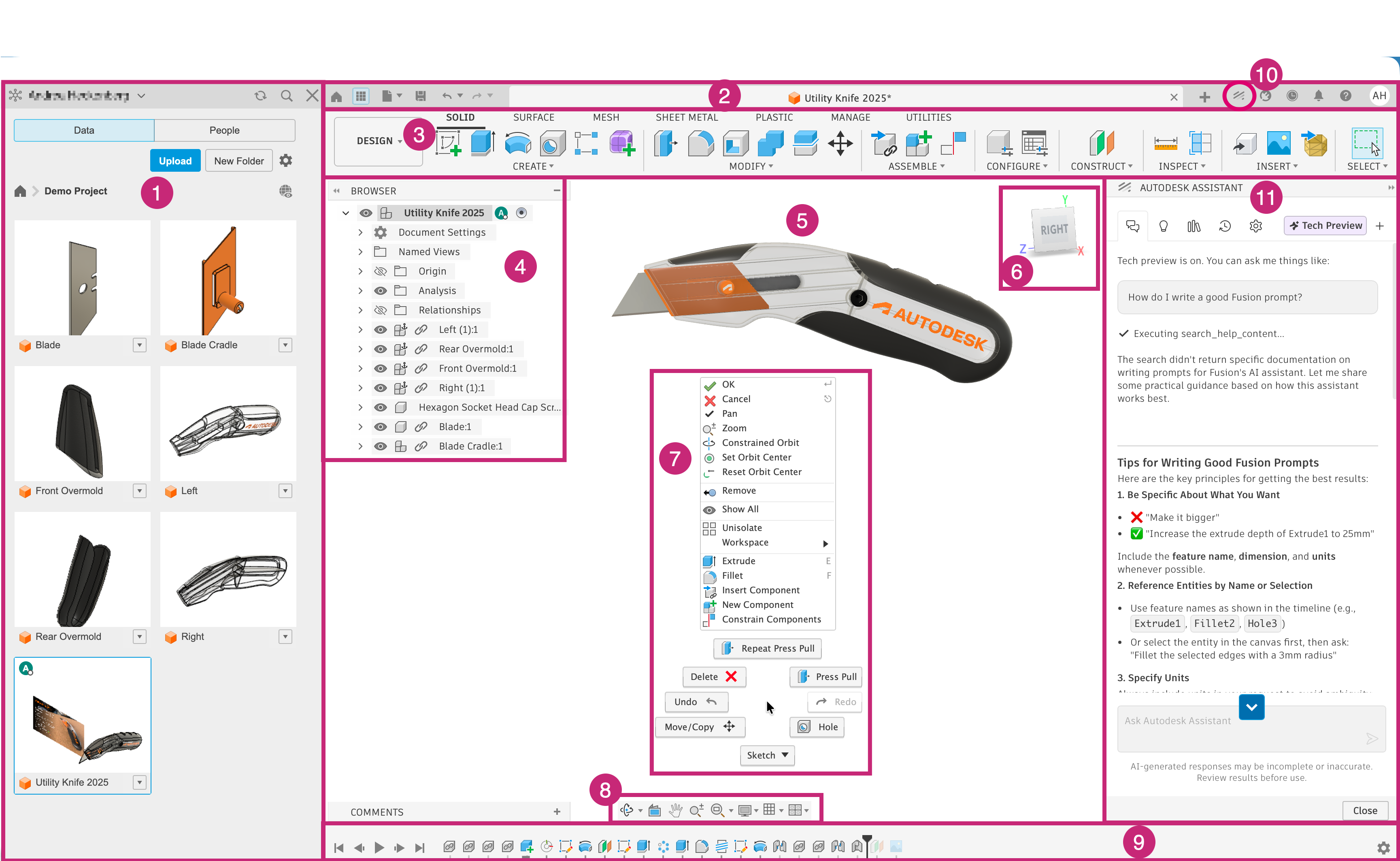 user interface overview map